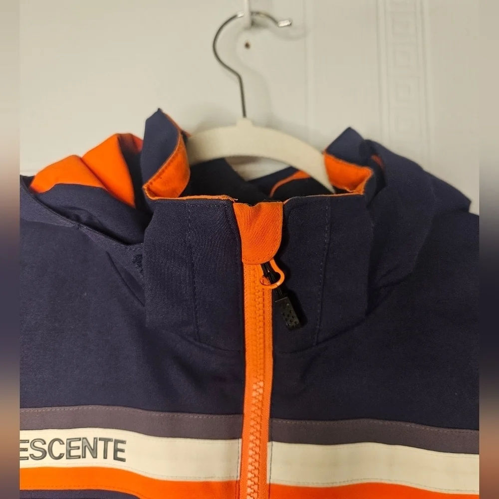 Descente Navy Detachable Hood Softshell Zip Jacket Junior 14 Ski Hike EUC